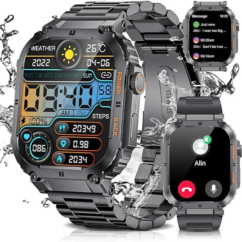 Smartwatch Watches For Mens - LIGE Outdoor Sports Fitness Smartwatch per