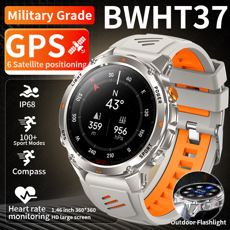 Smartwatch Watches For Men With Gps - LIGE Robusto GPS Track Astuto Della