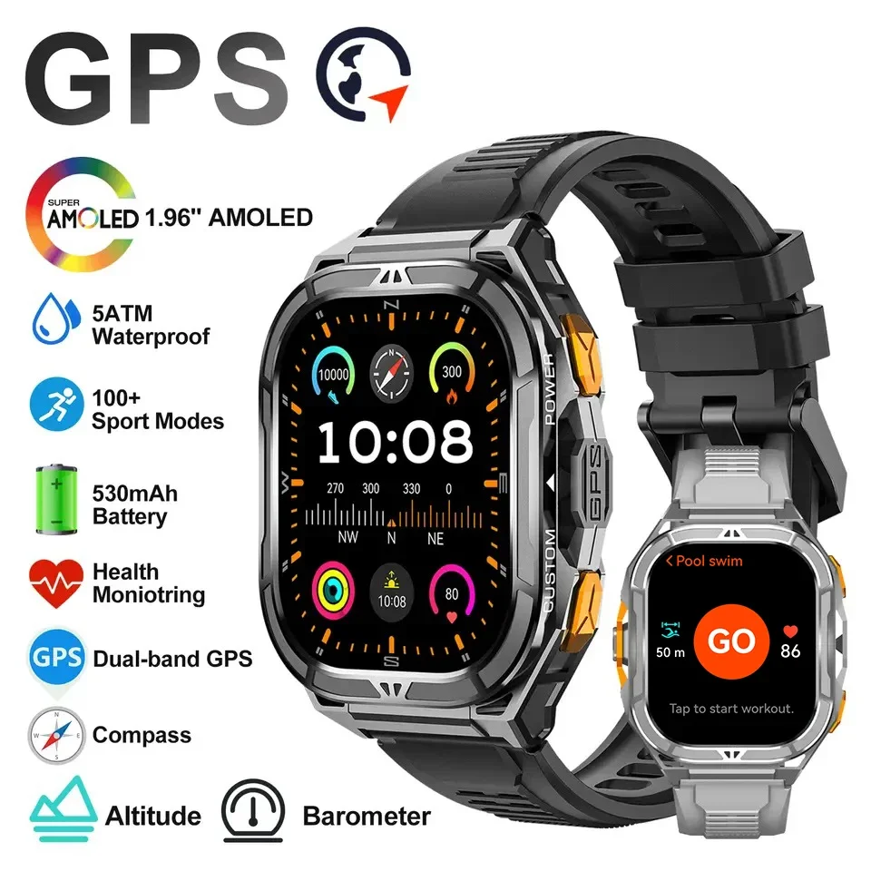 Smartwatch Digital Watches For Men - Smartwatch di Lusso AMOLED con GPS