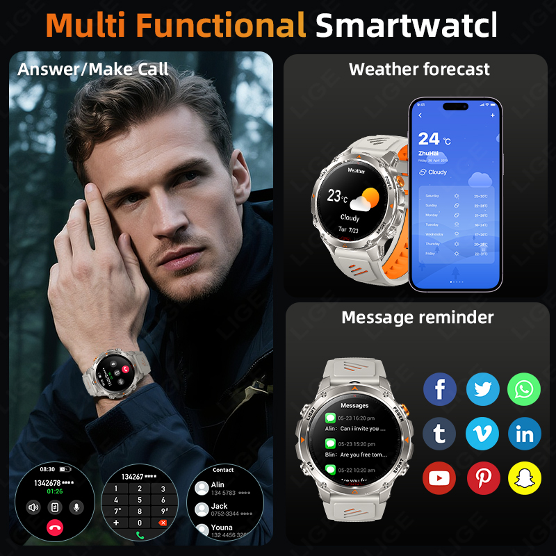 LIGE Robusto GPS Track Astuto  - Smartwatch Watches For Men With Gps recensione e prezzo